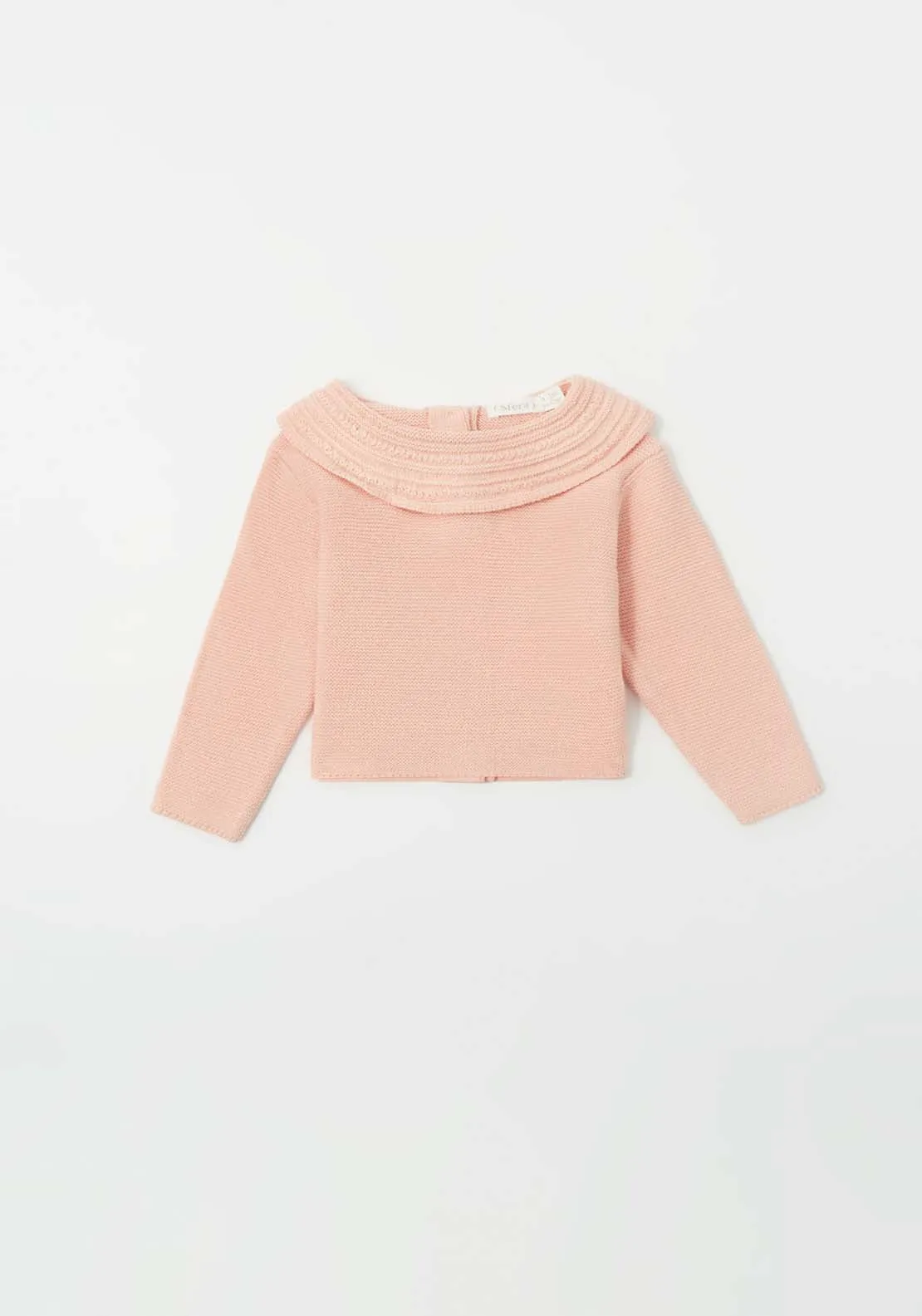 Ruffle Neck Knit Top - Pink