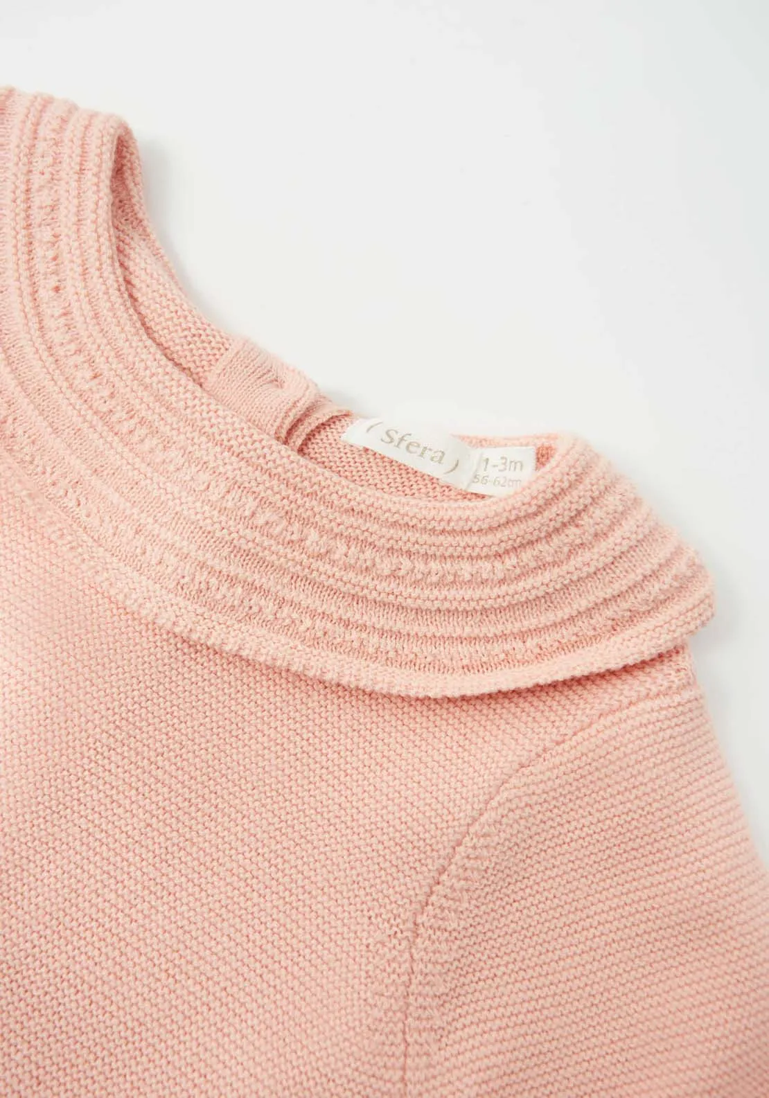 Ruffle Neck Knit Top - Pink