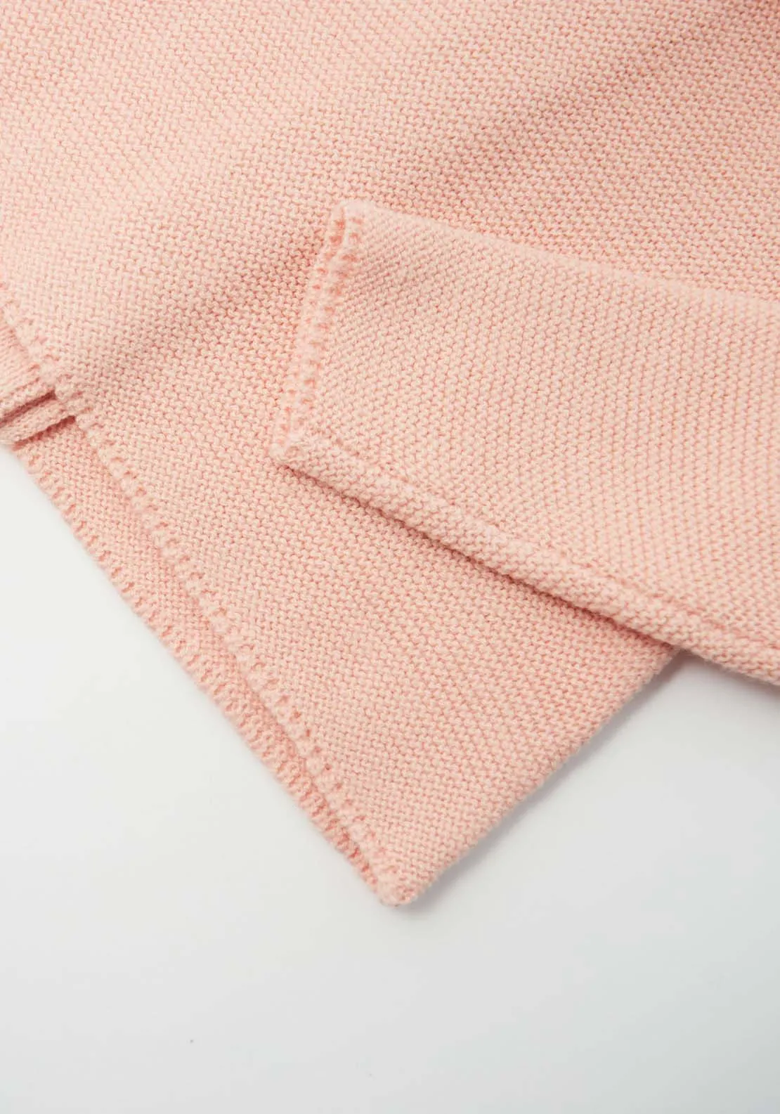 Ruffle Neck Knit Top - Pink