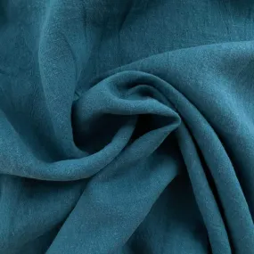 Soft Washed Lightweight Linen Fabric in Pacific Blue