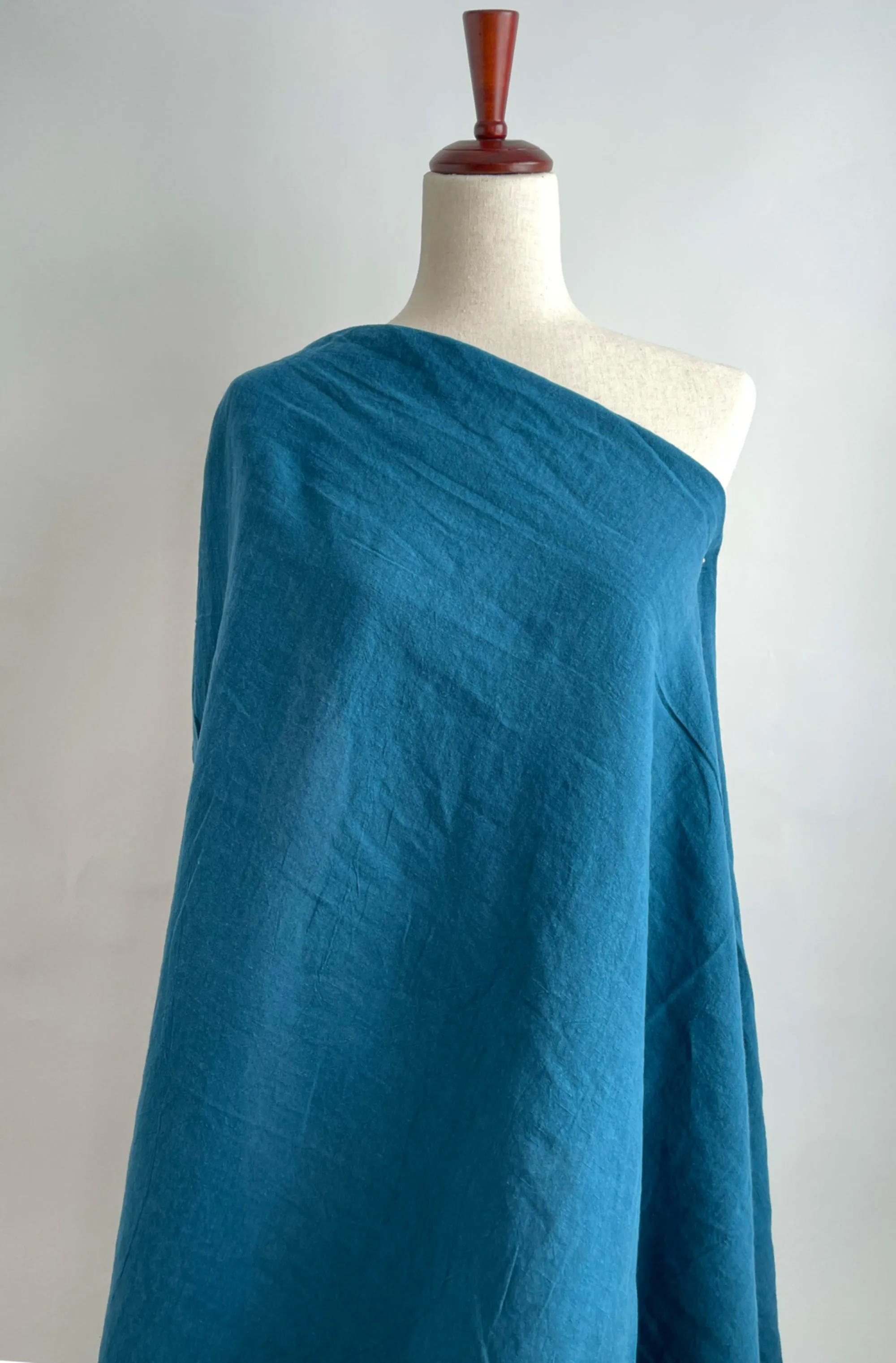 Soft Washed Lightweight Linen Fabric in Pacific Blue