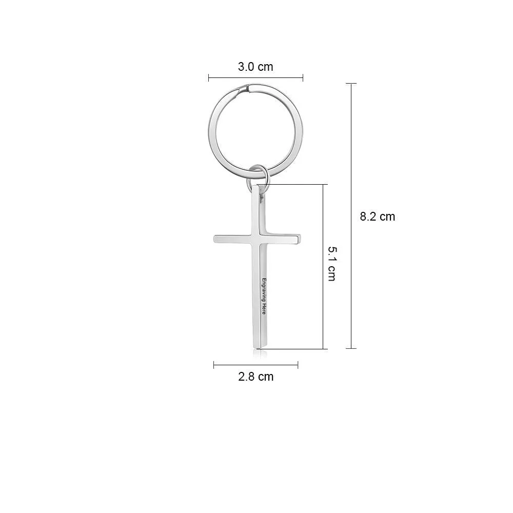 Stainless Steel Cross Keychain