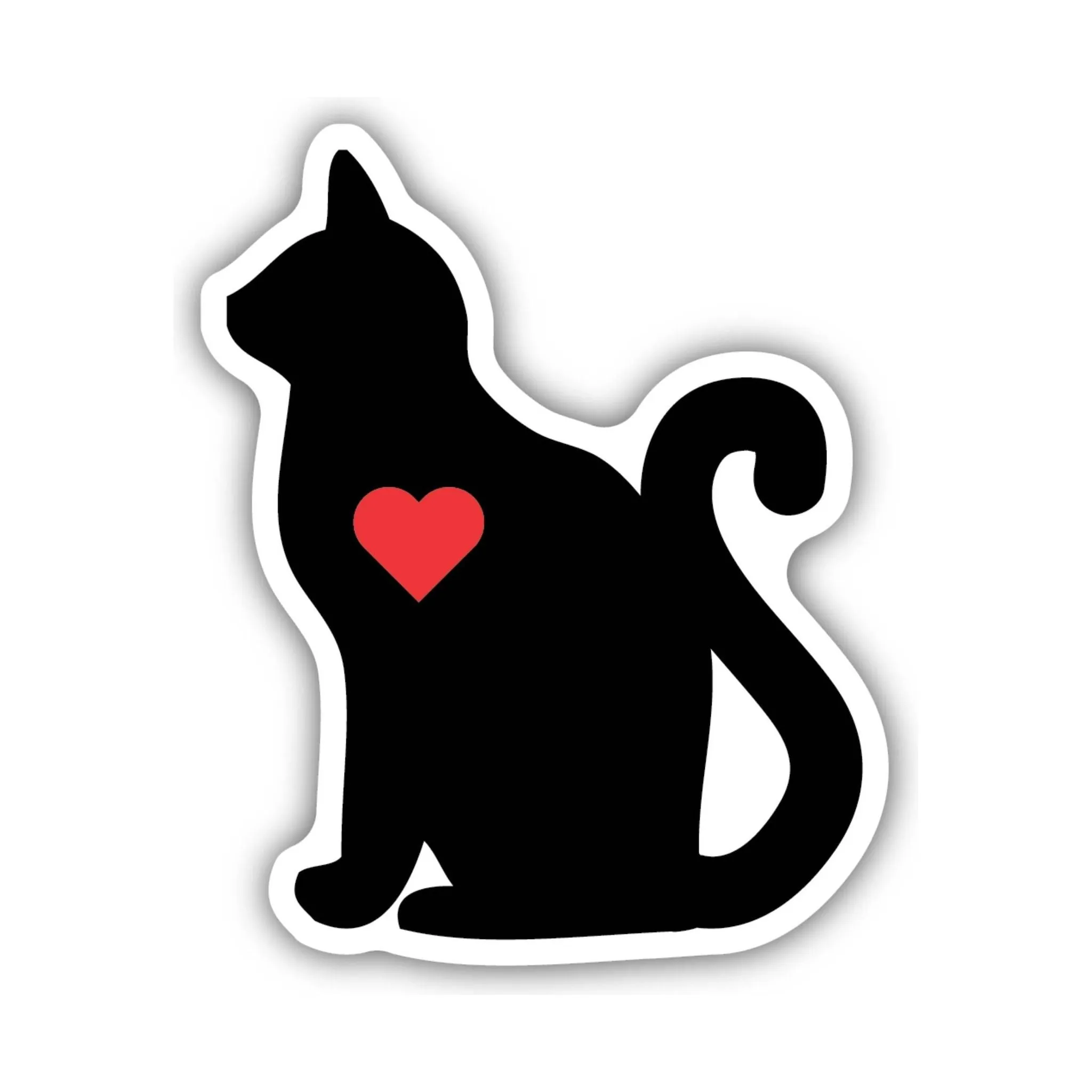 Sticker Northwest Red Heart Cat