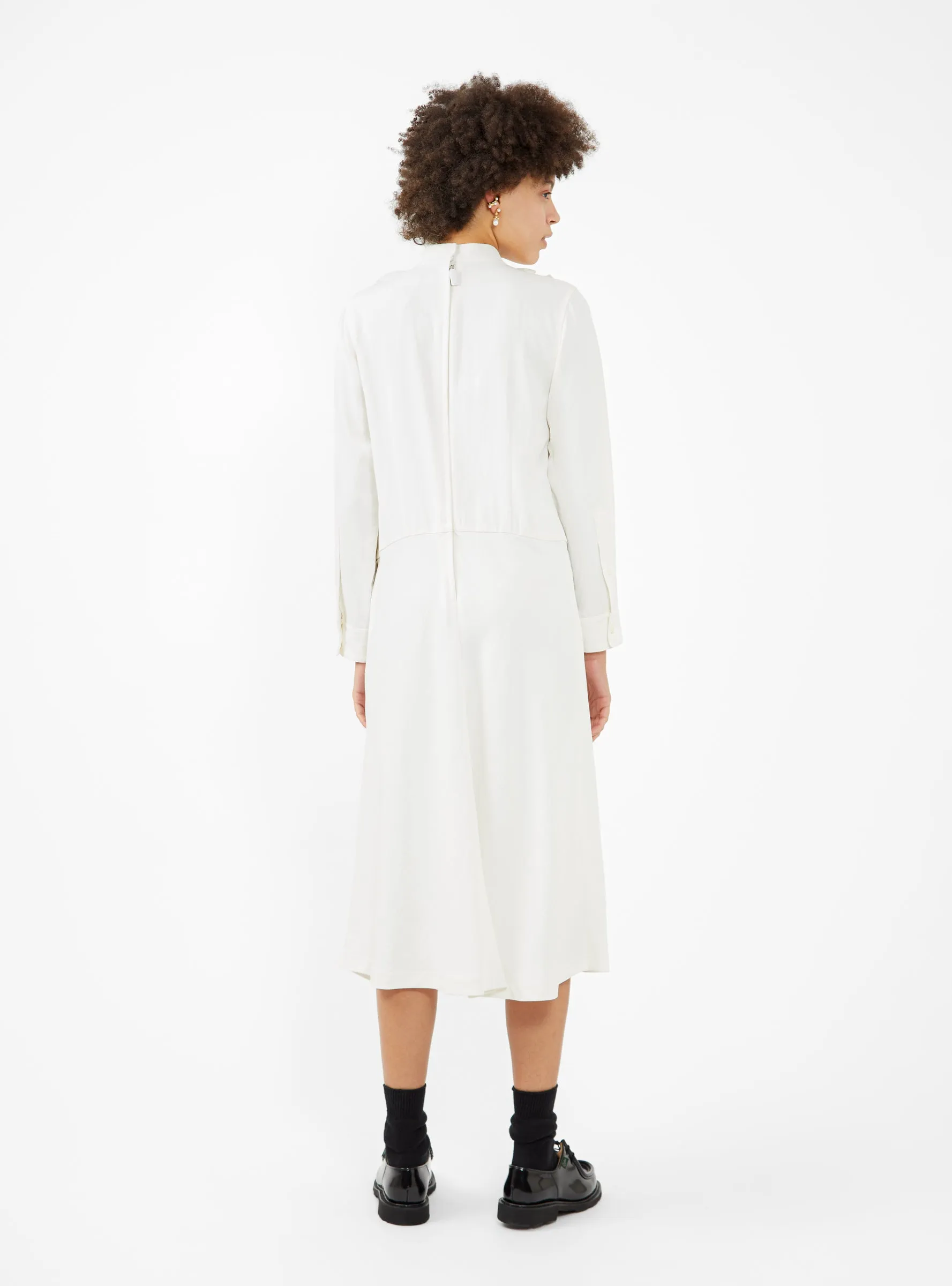 Twill Dress Off White