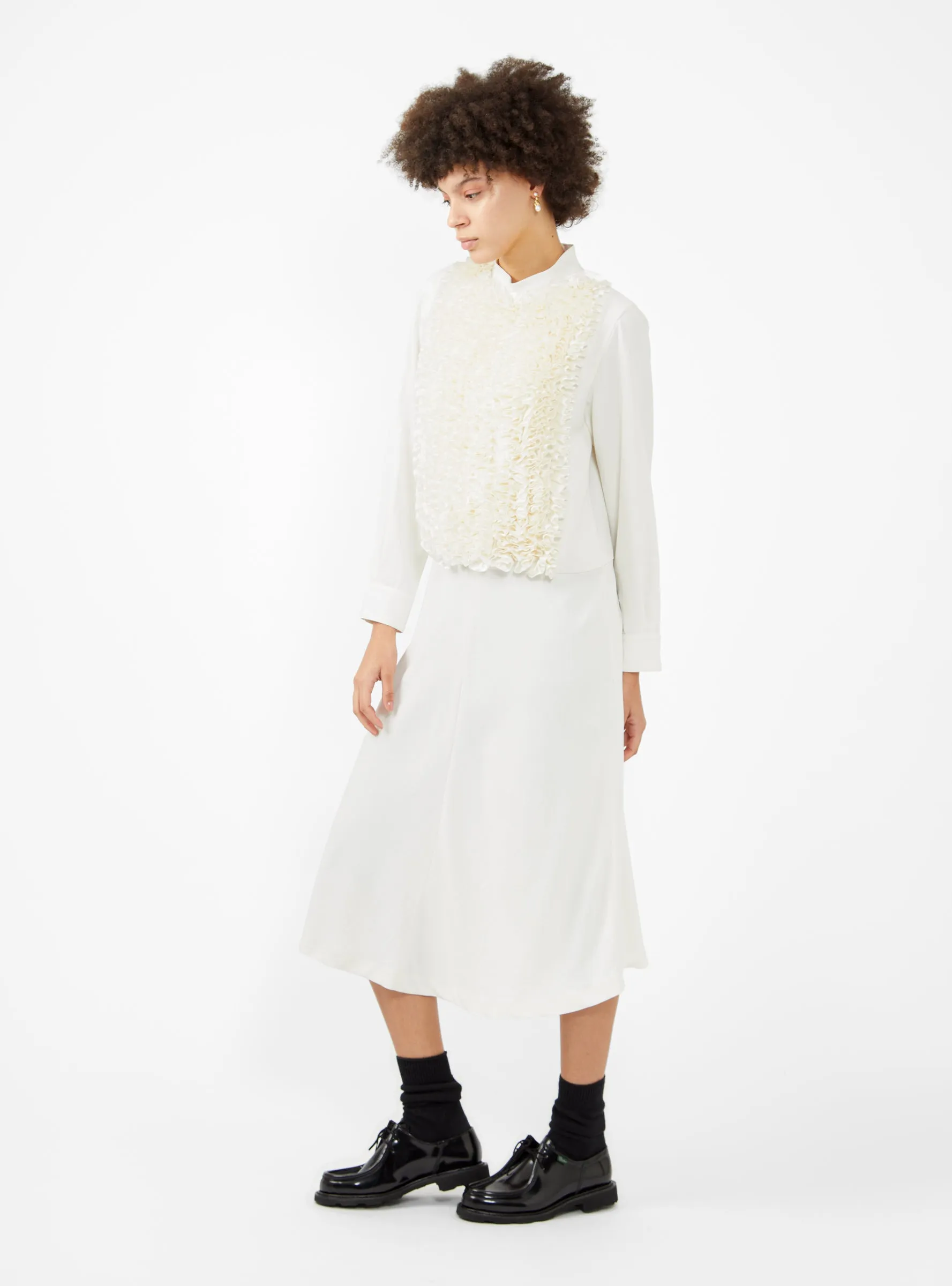 Twill Dress Off White