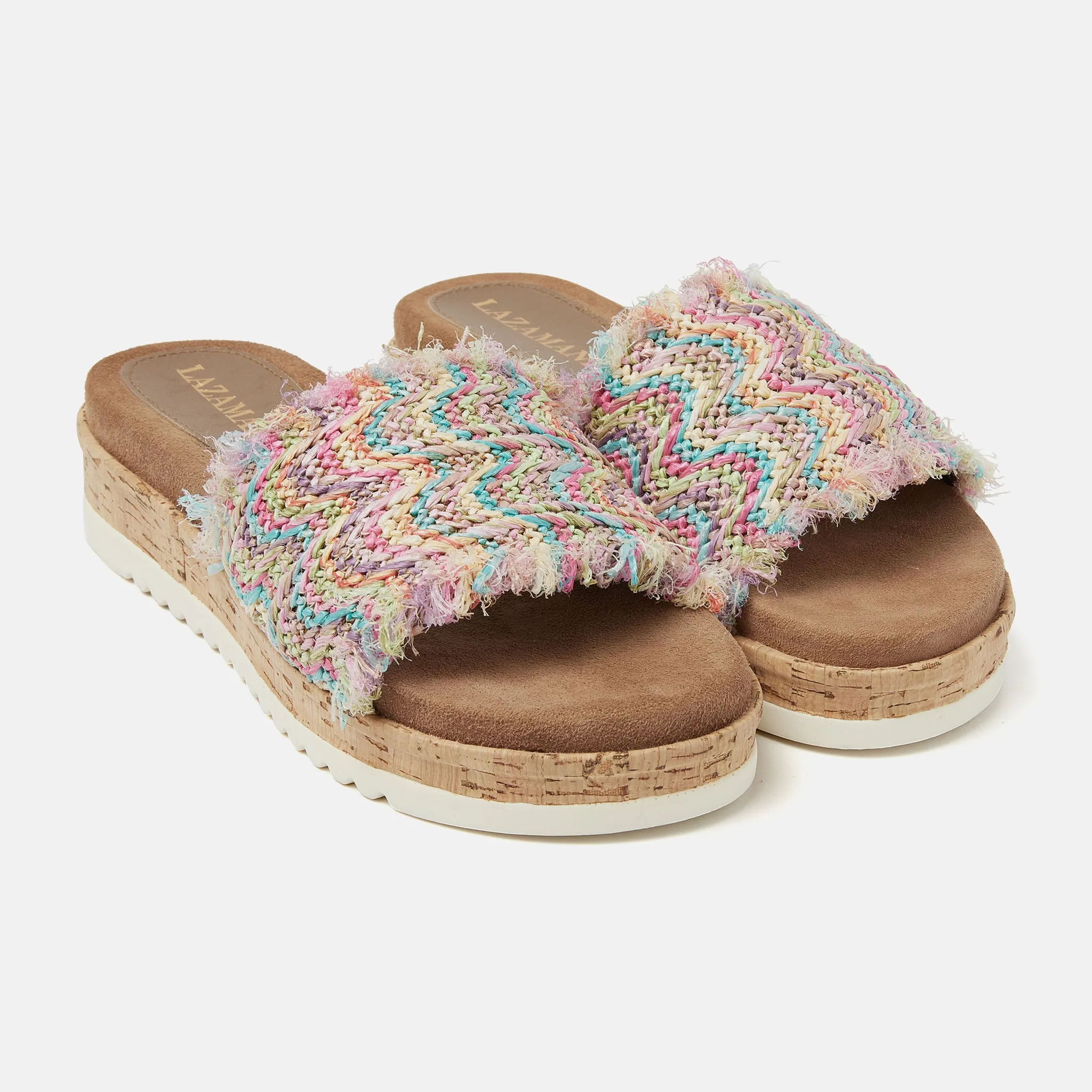 Violet Raffia Dames Slippers Pink