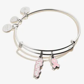 Warrior   Pink Ribbon Duo Charm Bangle