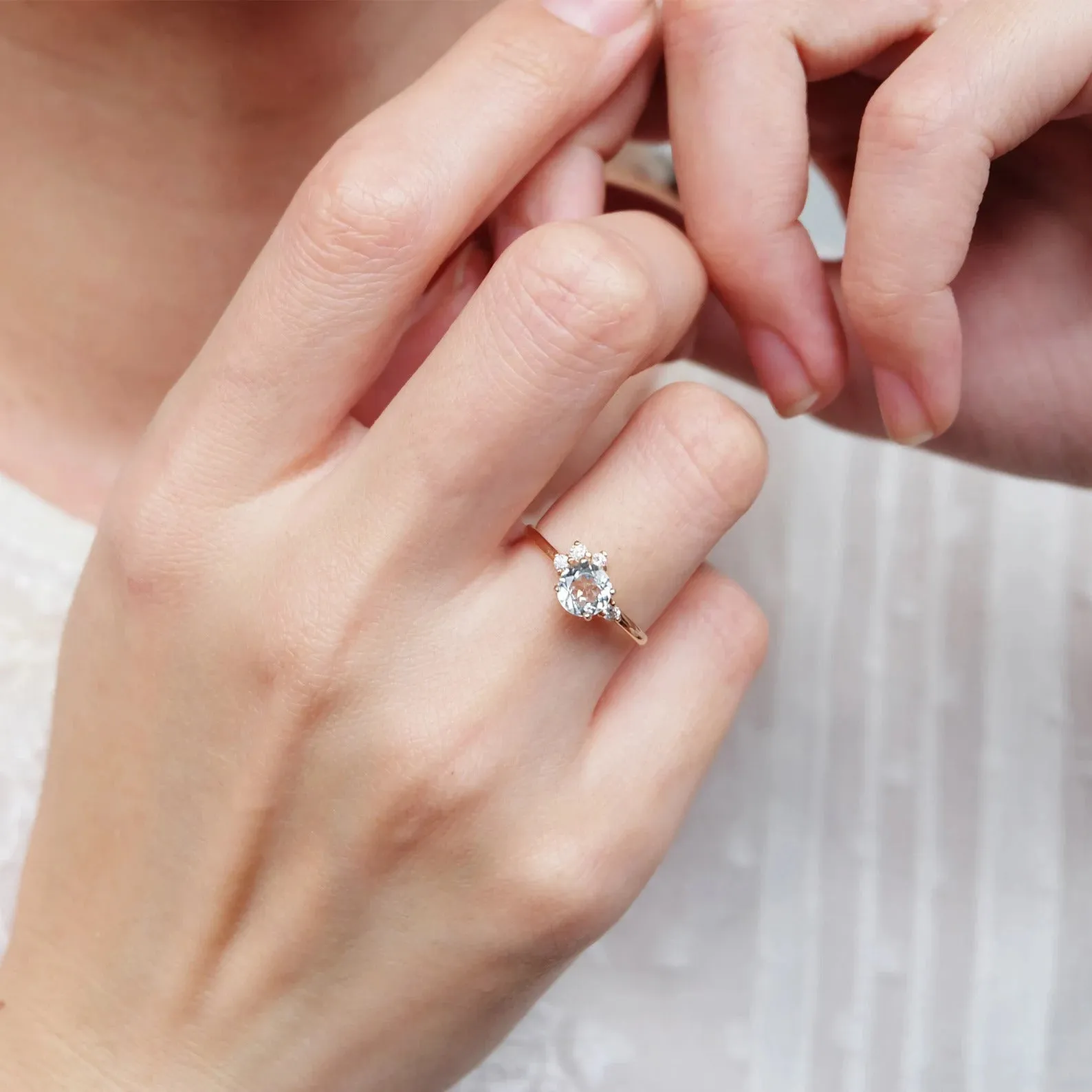 White Topaz Ring Fiora